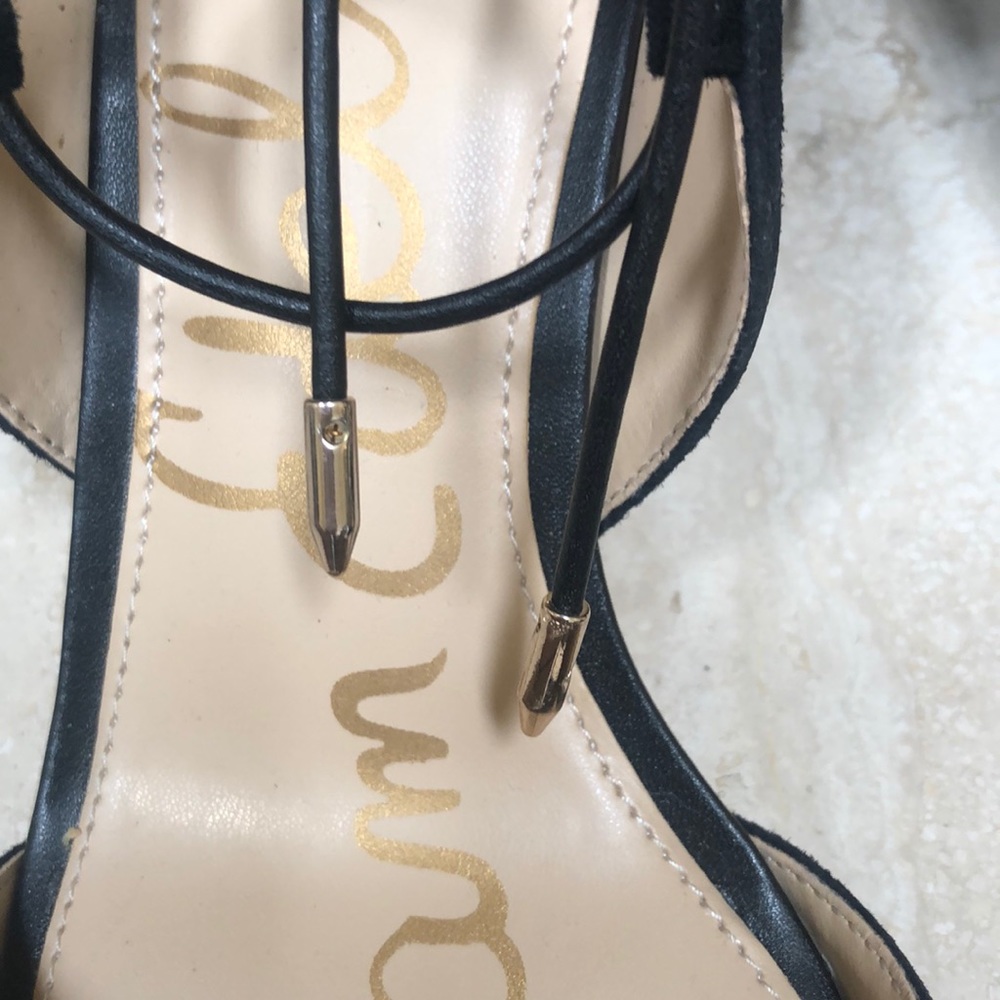 Sam Edelman Black Suede Block Heal String Ups- - image 4